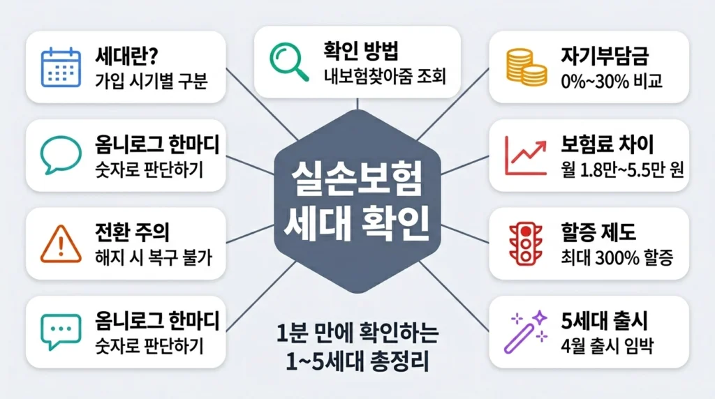 실손보험 세대 확인 방법 1분 만에 알아보기 (1~5세대 총정리)