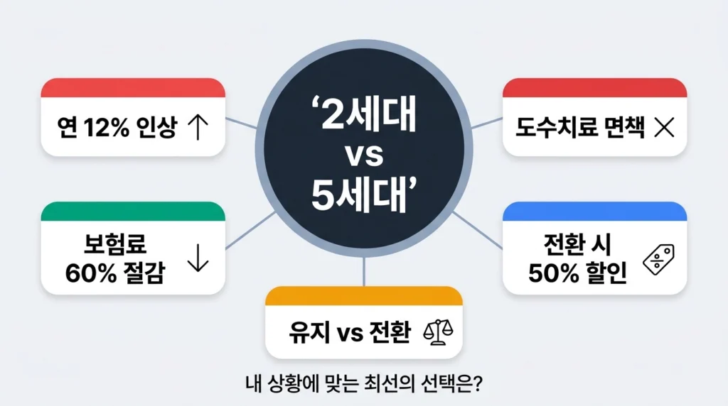 2세대 실손보험료 폭등…5세대 갈아타야 할까? 유지 vs 전환 완전정리 (2026)