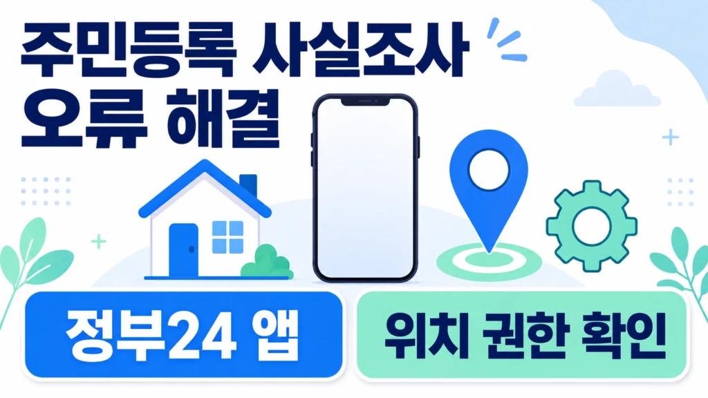 2026 주민등록 사실조사 비대면 참여 안될 때, 정부24 앱·GPS·위치 권한 확인 순서